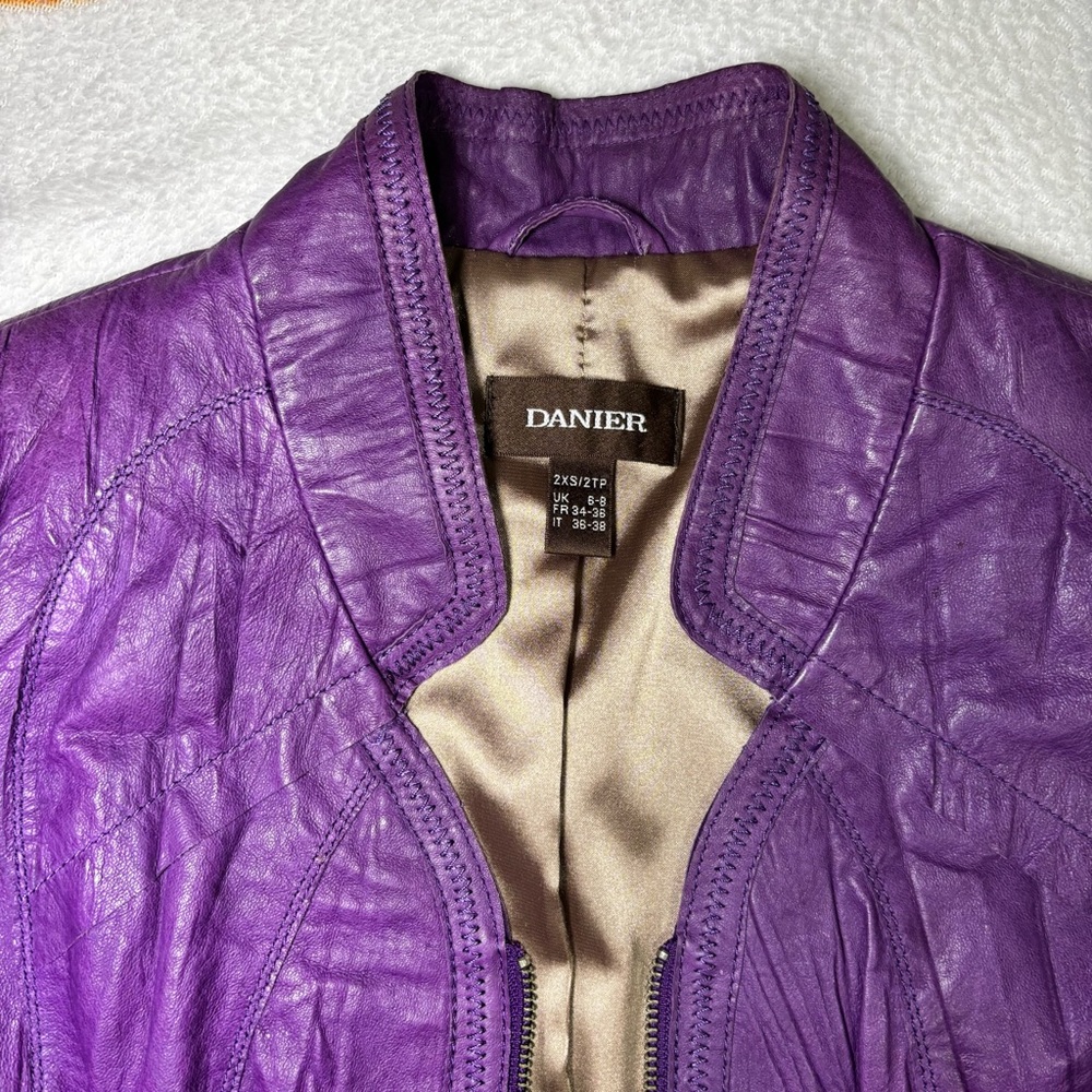 Danier Purple Leather Jacket